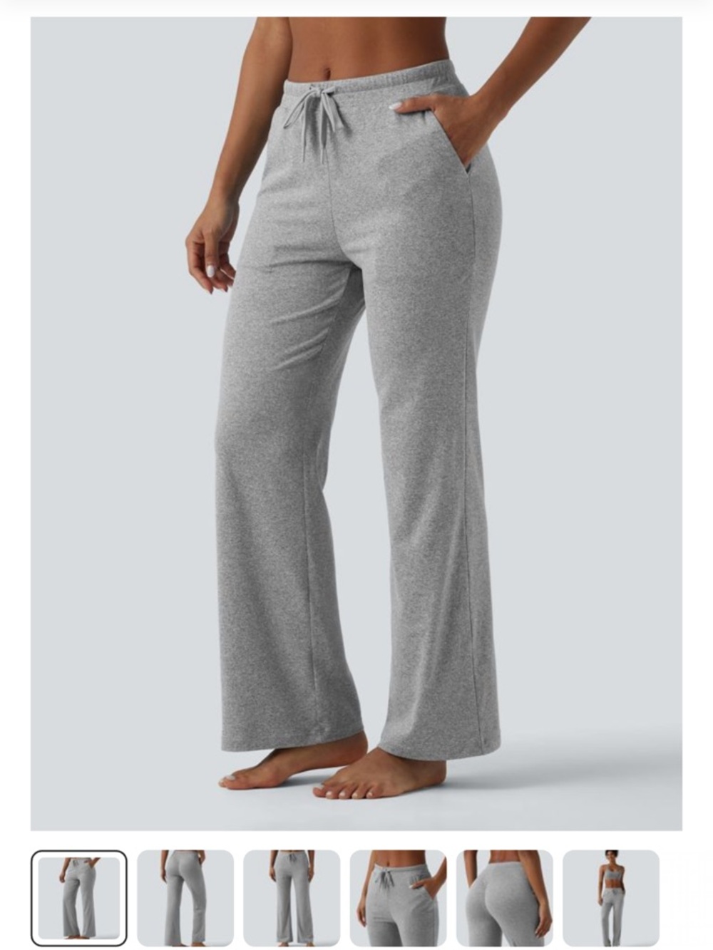 Cozy Wide-Leg Lounge Pants - Heather Gray and Blue